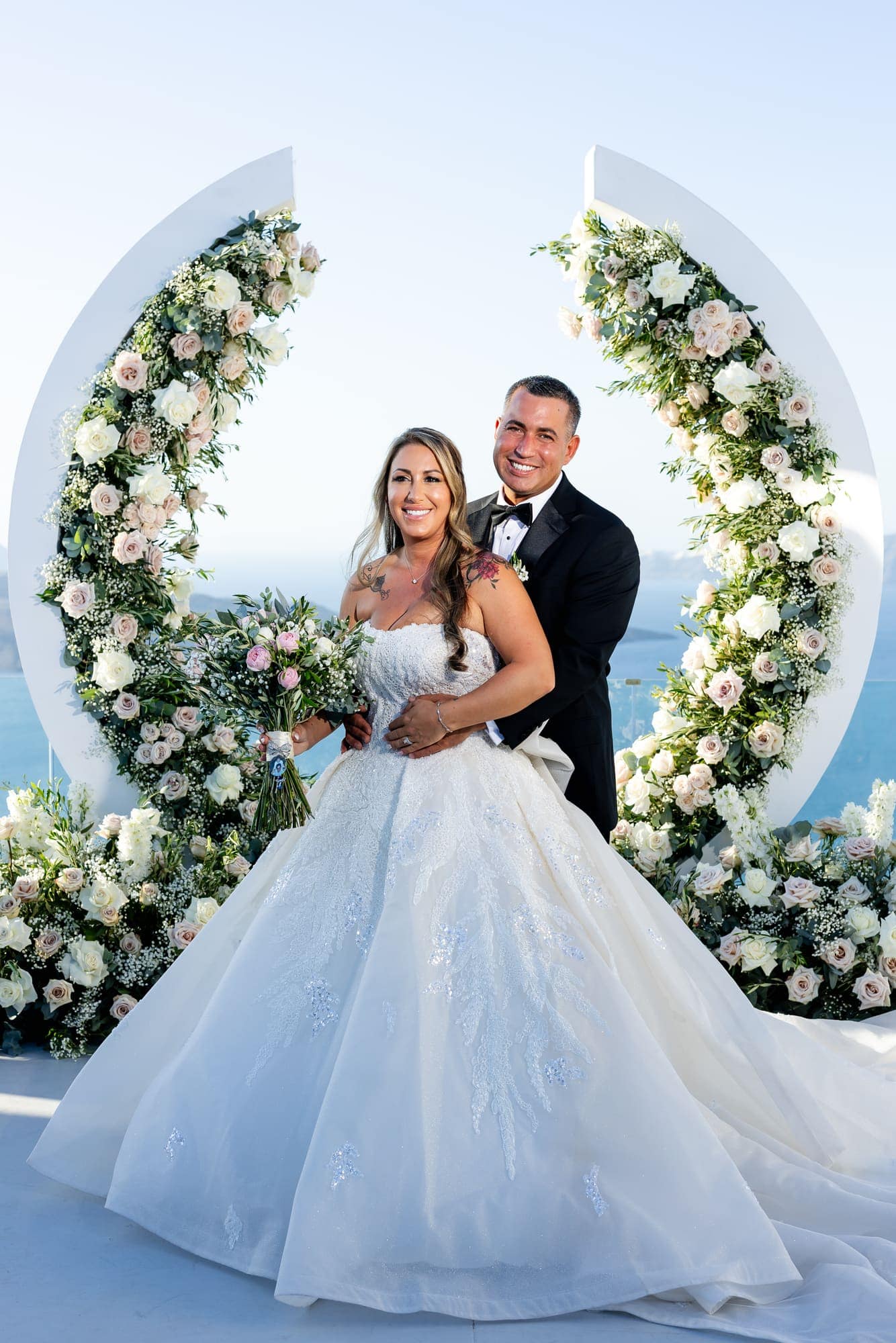 Mary & Chris — windmill wedding in Santorini